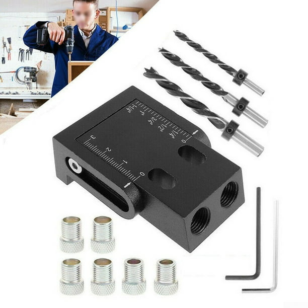 15pcs Pocket Hole Jig Kit Woodworking Guide Oblique Drill Angle Hole Locator